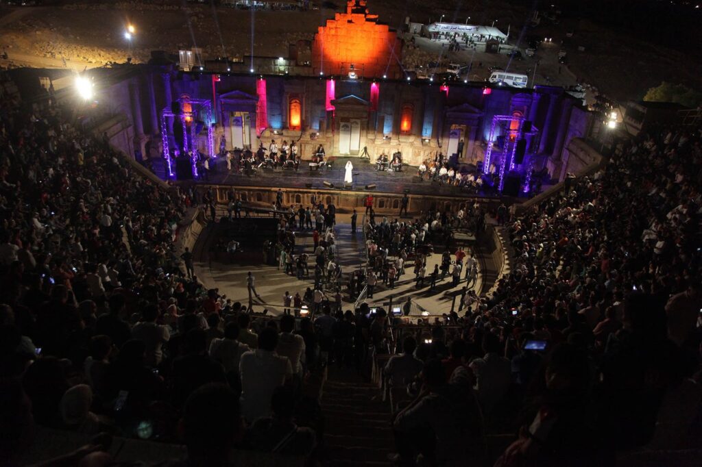 An evening concert in an ancient Roman theatre